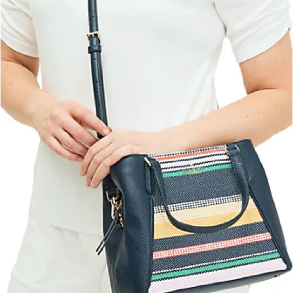 Navy Multi-Stripe Tote Bag - Women - Picture 2 of 12